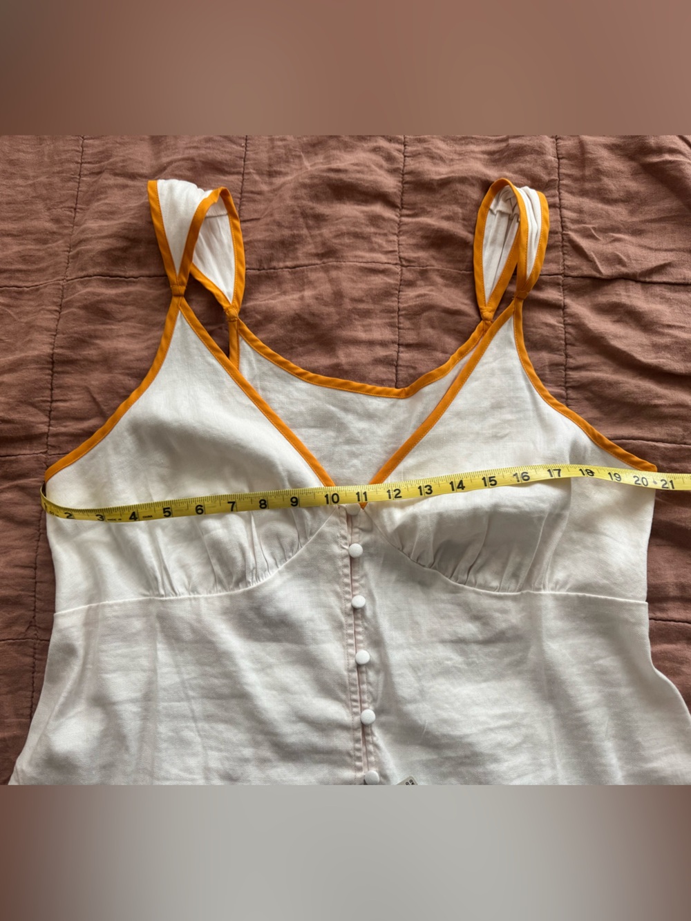 Anthropologie Linen Cutout Button-Front Tank - Picture 10 of 10